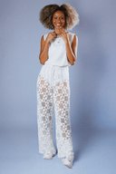 Blusa Colete em Linho com Renda