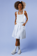 Saia em algodão acetinado