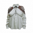 Colar amplo em Couro e Latão