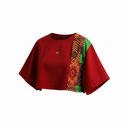 Cropped Manga Curta Botões Laterais